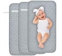 Yaopelky Lot de 3 tapis à langer 68,6 x 35,6 cm, lavables, réutilisables, imperméables, plus longs (gris)