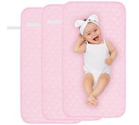 Yaopelky Lot de 3 tapis à langer 68,6 x 35,6 cm, lavables, réutilisables, imperméables, plus longs (rose)
