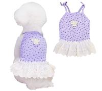 Yaopelky Vêtement d'été pour chien et chat de petite et moyenne taille, robe mignonne avec anneau en D, sans manches, chemise pour Shih Tzu, Yorkshire, Chihuahua, Colthe (violet, taille M (2 à 3 kg)