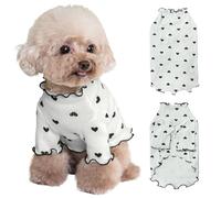 Yaopelky Vêtements pour Petits Chiens et Chats - Été et Automne - Chemise Extensible à Volants à Manches Longues pour Chihuahua, Schnauzer, Shih tzu Yorkshire (Gris, Taille S)
