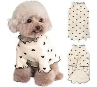 Yaopelky Vêtements pour Petits Chiens et Chats - Été et Automne - Chemise Extensible à Volants à Manches Longues pour Chihuahua, Schnauzer, Shih Tzu Yorkshire (café, M)
