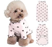 Yaopelky Vêtements pour Petits Chiens et Chats - Été et Automne - Chemise Extensible à Volants à Manches Longues pour Chihuahua, Schnauzer, Shih tzu Yorkshire (Rose, Taille XS)