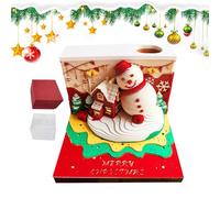 YAOPIU Bloc-notes 3D,Sculpture Bloc-Notes Bonhomme de Noël - Art Papier Sculpture à Détacher pour Enfant Adulte Décoration Maison,Décoration pour Bureau Domicile Fête Étudiant