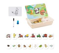 YAOPIU Boîte De Puzzle Magnétique,Jeu de Puzzle Aimanté Préscolaire Enfant | Activités Créatives pour Voyage avec Coffret de Transport pour Garçons Filles Crèche Maternelle,3
