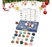 YAOPIU Calendrier De L'avent Collection De Pierres 2025 | Calendrier De Compte À Rebours Pour Noël Avec 24 Pierres Précieuses,Cadeaux Saisonniers pour Adultes Adolescents Enthousiastes de Géologie