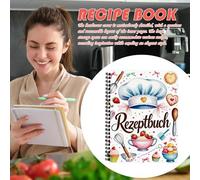 YAOPIU Carnet de Recettes | Livre de Cuisine Relié pour Pâtisserie Maison | Organisateur Alimentaire Rigide et Accessoires pour Pâtisserie, Plats Végétariens, Salades, Dîners, Desserts, Fêtes et