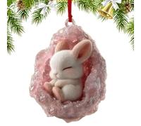 YAOPIU Décoration animale de Noël, pendentif en acrylique 2D, animaux dans le trou de l'arbre, décoration de sapin de Noël, animaux sauvages amusants, cadeau pour les amoureux des animaux