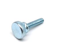 yaoqijie 1/2/5pcs M3 M4 M5 M6 DIN464 GB834 Knurl Step Head Hand Tighten Thumb Screw Curtain Wall Glass Lock Thumbscrew Adjust lasting(Light blue,25mm,2pcs M6)