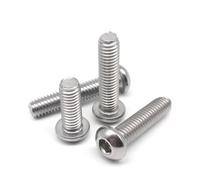 yaoqijie 10/50 vis à tête hexagonale creuse M1.6 M2 .5 M3 en acier inoxydable 304 A2-70, norme ISO 7380, longueur 3-100 mm lasting(3mm,M1.6 (50pcs))