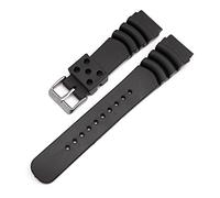 yaoqijie Bracelet de montre de plongée en caoutchouc souple 20 mm 22 mm 24 mm Bracelet de poignet de sport étanche Compatible avec Seiko Diver Scuba Compatible avec Casio lasting(Black Silver Bukcle,2