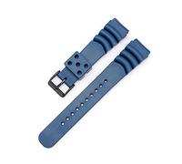 yaoqijie Bracelet de montre de plongée en caoutchouc souple 20 mm 22 mm 24 mm Bracelet de poignet de sport étanche Compatible avec Seiko Diver Scuba Compatible avec Casio lasting(Blue Black Buckle,24m