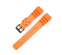 yaoqijie Bracelet de montre de plongée en caoutchouc souple 20 mm 22 mm 24 mm Bracelet de poignet de sport étanche Compatible avec Seiko Diver Scuba Compatible avec Casio lasting(Orange Black Buckle,2