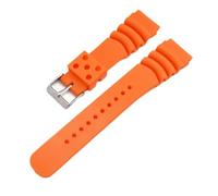 yaoqijie Bracelet de montre de plongée en caoutchouc souple 20 mm 22 mm 24 mm Bracelet de poignet de sport étanche Compatible avec Seiko Diver Scuba Compatible avec Casio lasting(Orange Silver Bukcle,