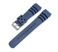 yaoqijie Bracelet de montre de plongée en caoutchouc souple 20 mm 22 mm 24 mm Bracelet de poignet de sport étanche Compatible avec Seiko Diver Scuba Compatible avec Casio lasting(Blue Silver Bukcle,24