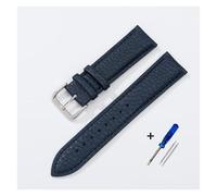 yaoqijie Bracelet de montre en cuir véritable 12 mm, 14 mm, 16 mm, 18 mm, 20 mm, 22 mm, bracelets de montre en cuir avec boucle en acier inoxydable for hommes et femmes lasting(Blu,16mm)