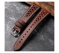 yaoqijie Bracelet en cuir de vachette italien Pueblo fabriqué à la main ventilé 18 19 20 21 Bracelet ultra-fin for homme vert marron gris 22MM lasting(Dark brown,19mm)