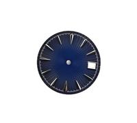 yaoqijie Cadran de Montre 29 mm à Motif Radial avec Date Unique Pièces de Rechange for Montres for Hommes et Femmes for Mouvement NH35/NH36 Lasting(Silver Dark Blue)