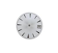 yaoqijie Cadran de Montre 29 mm à Motif Radial avec Date Unique Pièces de Rechange for Montres for Hommes et Femmes for Mouvement NH35/NH36 Lasting(Silver White)