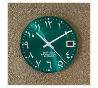 yaoqijie Cadran NH35 avec Chiffres Arabes et Chiffres Non Lumineux, Cadran de 28,5 mm for Mouvement mécanique NH36, Accessoires de Montre for Hommes Lasting(Green Dial Hands)