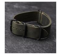 yaoqijie Couche supérieure en cuir de vachette rétro fait à la main en cuir de cheval fou bracelet de montre zoulou 18mm 20mm 22mm 24mm 26mm bracelet noir marron vert lasting(Green,26MM_BLACK BUCKLE)