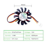 yaoqijie DFS500912M 35x35x27mm 27x27x27mm DC12V 1.6W 45mm routeur contrôle industriel TV dissipateur de chaleur dédié carte graphique ventilateur de refroidissement lasting(GREEN_FIXED COLOR)