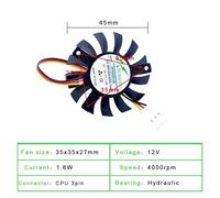 yaoqijie DFS500912M 35x35x27mm 27x27x27mm DC12V 1.6W 45mm routeur contrôle industriel TV dissipateur de chaleur dédié carte graphique ventilateur de refroidissement lasting(BLACK_FIXED COLOR)