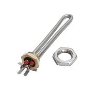 yaoqijie Élément chauffant électrique à fil de cuivre 1 pouce/DN25, for chaudière/distributeur d'eau, chauffage 700W/1000W/1500W avec accessoire lasting(Gold,220V_1500W 175MM 201SUS)