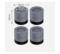 yaoqijie Lot de 4 coussinets anti-vibrations for pieds de lave-linge, kit de rouleaux antidérapants universels for machine à laver, pied de levage for meubles(4pcs Gray 60mm)