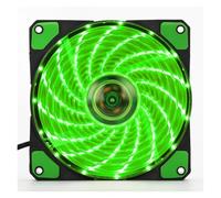 yaoqijie Radiateur de ventilateur de refroidissement LED, ordinateur PC 120 mm ultra silencieux 12 cm 120 x 120 x 25 mm, ventilateur d'ordinateur 12 V, 12 V DC 3P IDE 4D (2 fils) lasting(Green)