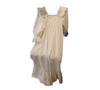 YAOTT Femme Douce Princesse La Robe du Soir Pyjama Vintage Style Palais Victorien Nightgown Manche Longue Tenue d'intérieur Vêtements de Nuit Robe Chemise de Nuit en Dentelle Blanc L
