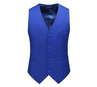 YAOTT Homme Veste sans manches Grande Taille Formel Gilet de Western Costume Hauts sans manches élégants Gilets de costume de dîner de mariage d'affaires BaoBleu M