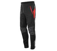 YAOTT Hommes Pantalons de Cyclisme Pantalon de Vélo Pantalon Polaire Imperméable et Coupe-Vent Noir Rouge M