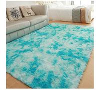 YAOTT Tapis Dégradé Tie-Dye,Tapis Rectangulaire Antidérapant Moderne Minimaliste Tapis Mode Pastel Conception,pour Intérieur Salle De Séjour Décoration De Maison,Bleu1,40X60