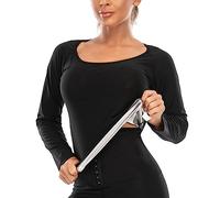 YAOTT Vetements de Sudation Femme Manche Longue T-shirt Minceur de Sport Élastique Haut de Sudation Effet Sauna Femme Ventre Plat Maigrir Sauna Suit Shapewear D'entraînement Sport Fitness Body Shaper