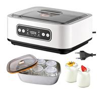 Yaourtière, 1.6 L Machine À Yaourt Avec 6 Pots En Verre De 100ml, Yaourtière Électrique Avec Écran Lcd, Thermostat Réglable Et Minuterie, Yaourtière Automatique Pour Yaourt Maison, Fromage Ou Natto