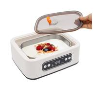 Yaourtière 20 W pour la maison Machine à yaourt automatique en acier inoxydable Machine à yaourt numérique 26 x 21 x 12 cm avec 9 gobelets Pot intérieur avec couvercle pour yaourt DIY