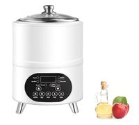 YaourtièRe 8/12 L avec ContrôLe de la TempéRature - Incubateur Fermentation éLectrique à Chaleur Uniforme à 360° - Cuve IntéRieure Acier Inoxydable pour Yaourts, Vin Riz et Vinaigre Fruits(White,8L)