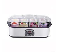 Yaourtière Acier Inoxydable 1,6L Machine à Yaourt Maison Contrôle Température Minuteur 48h Desserts Probiotiques Cuisson Silencieuse 36x19cm(Rule of 110V)