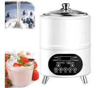 Yaourtière Automatique 8L/12L - 400W/600W, Panneau De Contrôle Digital, Minuterie, Régulateur De Température, Chauffage À 360°, Design Déposable, Pour Yaourt Grec Et Fermentations Diverses(White,8L)