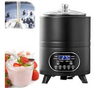 Yaourtière Automatique 8L/12L - 400W/600W, Panneau De Contrôle Digital, Minuterie, Régulateur De Température, Chauffage À 360°, Design Déposable, Pour Yaourt Grec Et Fermentations Diverses(Black,8L)