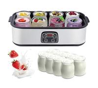 Yaourtière Automatique À Affichage Numérique LED, Capacité De 1 400 ml, Avec 8 Pots En Verre, Minuterie De 0 À 48 h Et Température Réglable De 20 À 50 °C,1400ml