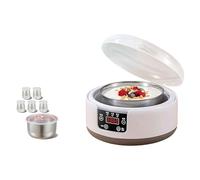 Yaourtière automatique de 1,2 L, minuterie et contrôle constant de la température, récipient intérieur en acier inoxydable avec 5 bocaux en verre pour yaourt grec, végétalien ou aromatisé maison,