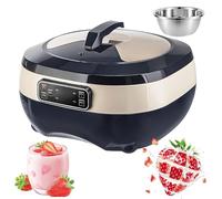 Yaourtière automatique,machine fermentation intelligente 5L/8L avec doublure en acier inoxydable et écran LCD,contrôle la température et du temps réglables,for yaourt grec/pain/natto(Blue,8L)