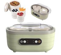 Yaourtière automatique, yaourtière probiotique ultime avec 2 grandes et 6 petites yaourtières multifonctions, fermenteur de 1,75 L avec affichage LED et minuterie pour yaourt, yaourt grec, fromage
