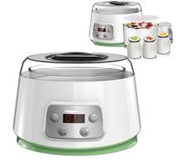 Yaourtière avec 4 Contenants en Verre, Grande Capacité de 1,3 L, Mini Yaourtière Compacte À Fermentation avec Minuterie Réglable, pour Yaourt, Yaourt Grec, Fromage, Natto