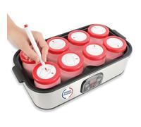 Yaourtière - BIOATIS - Inox Améliorée Compacte - Inox - 8 pots 180 ml - Programmable avec minuterie