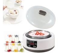 Yaourtière électrique 1.2L - Yaourt Automatique Écran LED - 5 pots verre 240ml machine yaourt -Température & Minuteur Réglables 15W