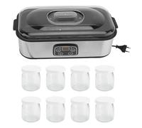 Yaourtière électrique 1,4 L, température réglable, temps, machine à yaourt avec 8 pots en verre pour milkshake, confiture, crème glacée, pudding, 110 V