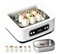 Yaourtière Électrique 25W, Yaourtière 6 pots 100 ml,Machine à Yaourt Maison | 1,6 L Yaourtière automatique Avec Écran Lcd, Thermostat Réglable Et Minuterie pour yaourts et fromages bio faits maison