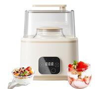 Yaourtière électrique 3l Avec Deux Pots En Verre, 7 Programmes Prédéfinis, Contrôle De Température Constant, Avec Fonction Ptc Et Minuterie, Pour Yaourt Probiotique Maison, Natto Et Fermentation